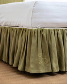green bed valance