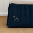 Luxury blue bed valance navy